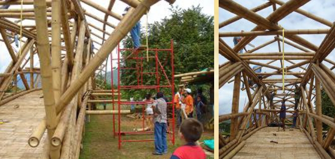 Montaje del armazón del puente